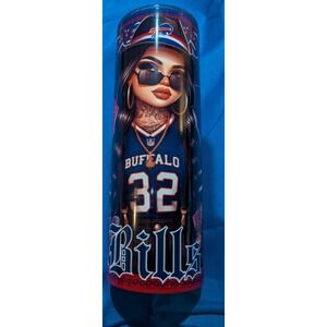 Chicana Buffalo Football Fan Straight 20oz Tumbler Insulated Stainless‎ Steel
